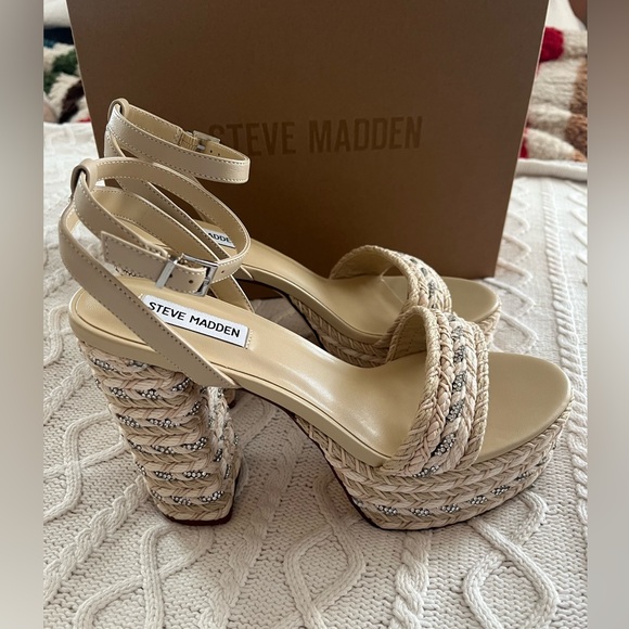 Steve Madden Shoes - Steve Madden Cream Woven “Lucci” Platform Sandals Various Sizes